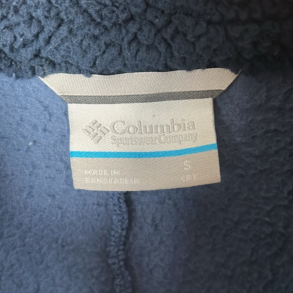 2x Kids Columbia Two-Tone Fleece Jackets in Navy and Blue size small - Picture 3 of 12